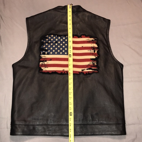 Street & Steel Redwood Leather Vest, XL, New with patches! - Picture 11 of 15
